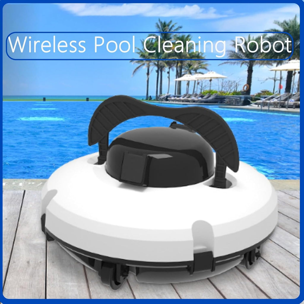 Cordless Automatic Pool Cleaner, Cordless Pool Vacuum Robot,Fully Automatic Pool Cleaning Robot, Pool Vacuum, 180μm Fine Filter, Self-Parking, 120 Mins Runtime
