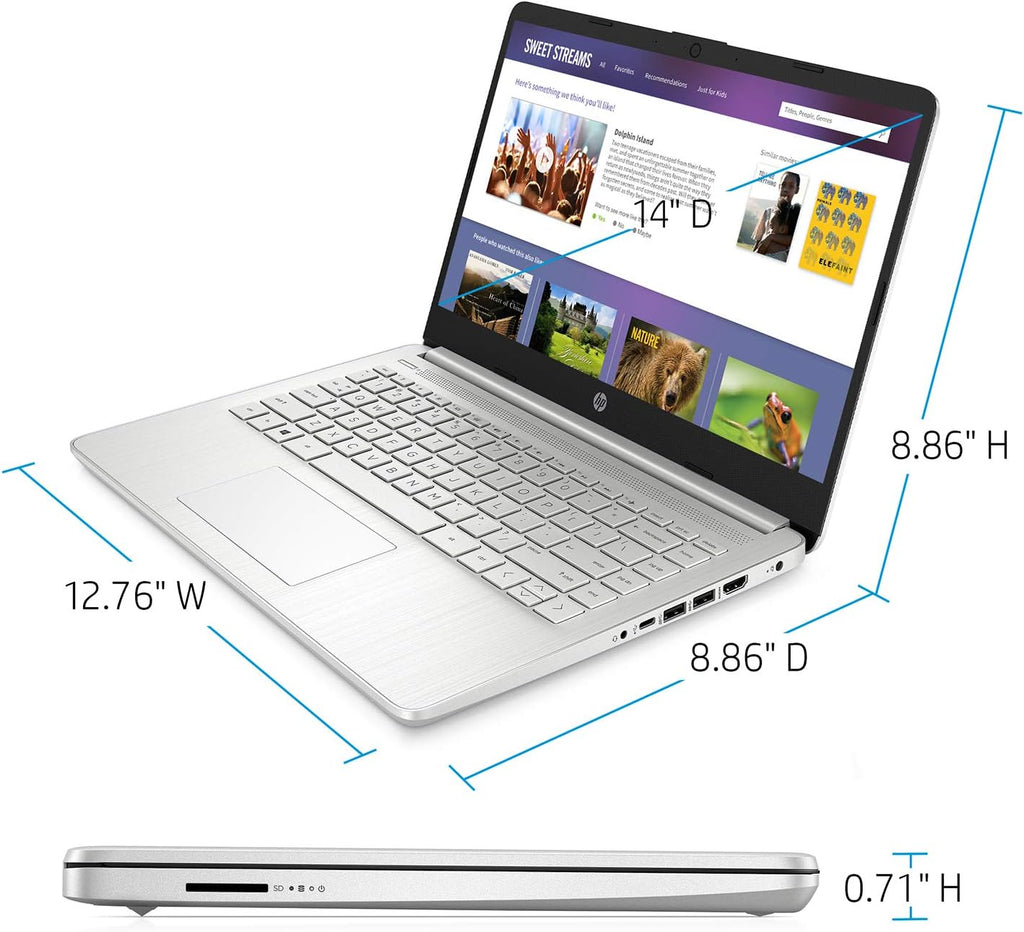 HP Pavalion Laptop, 14' HD Touchscreen, Intel Core i3-1115G4 Processor, Micro-Edge, Thin & Portable, Micro-Edge & Anti-Glare Screen, Long Battery Life, Windows 11 (16GB RAM | 1TB SSD)