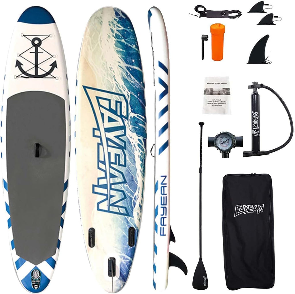 Inflatable Paddle Board,Stand Up Paddle Board,Anti-Slip EVA Deck,Complete SUP Accessories for All Skill Levels,Widened Paddleboard Equipped with Removable Fin, Hand Pump