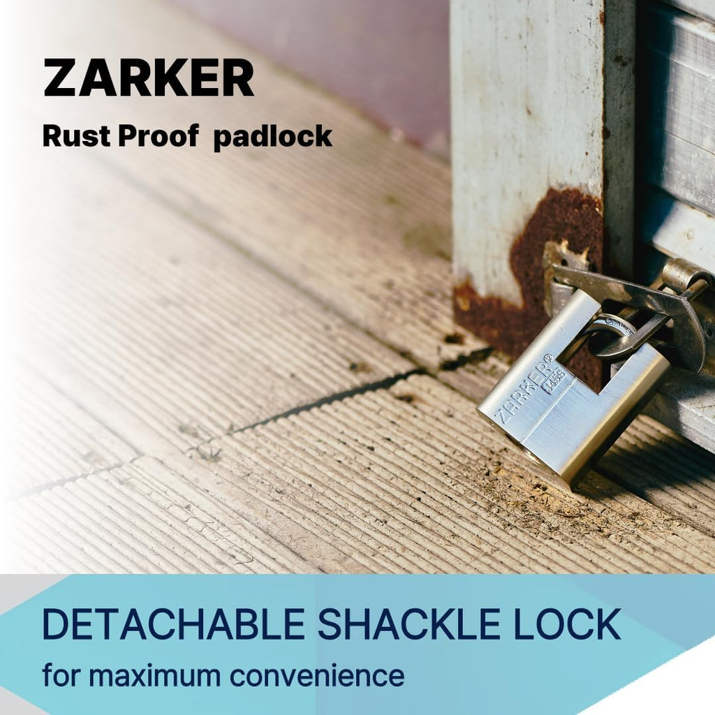 J45S keyed Alike Padlocks, Heavy Duty Stainless Steel Shackle Lock, 36 Keys, Waterproof and Rustproof Storage, Warehouses, Garage, Outdoors, 12-Pack
