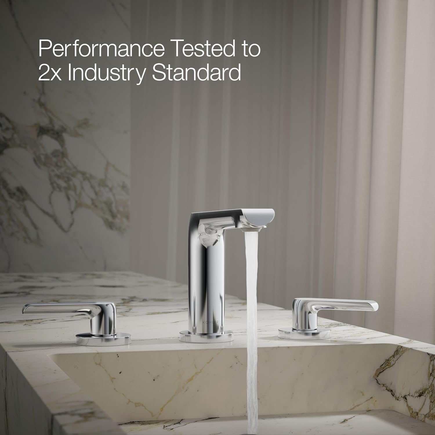 Kohler 97352-4-CP Avid® Widespread Bathroom Sink Faucet, 1.2 gpm, Polished Chrome