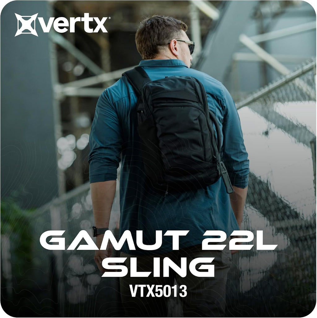 Vertx Gamut 22L Sling Backpack – Versatile, Durable Design with Ample Storage, Ideal for Everyday Use & Outdoor Adventures, Black - One Size
