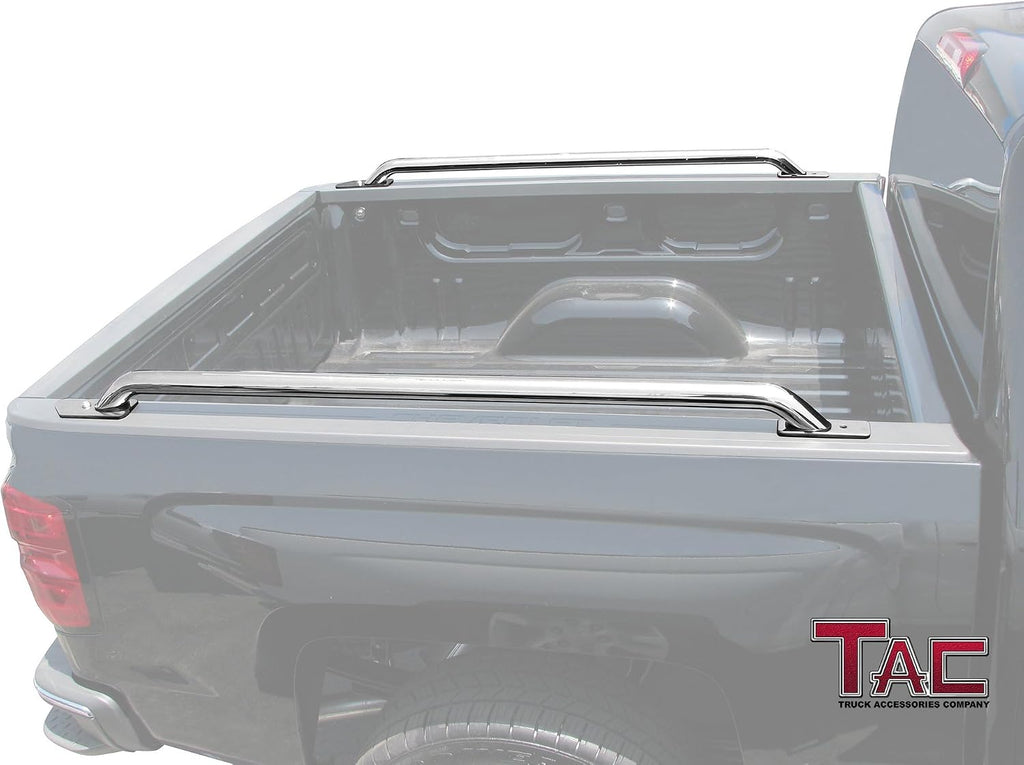 TAC Bed Rails Fit 2014-2025 Chevy Silverado 1500/GMC Sierra 1500 5.5ft Short Bed T304 Stainless Steel Truck Side Rails Off Road Automotive Exterior Accessories (2 Pieces Bed Rails)