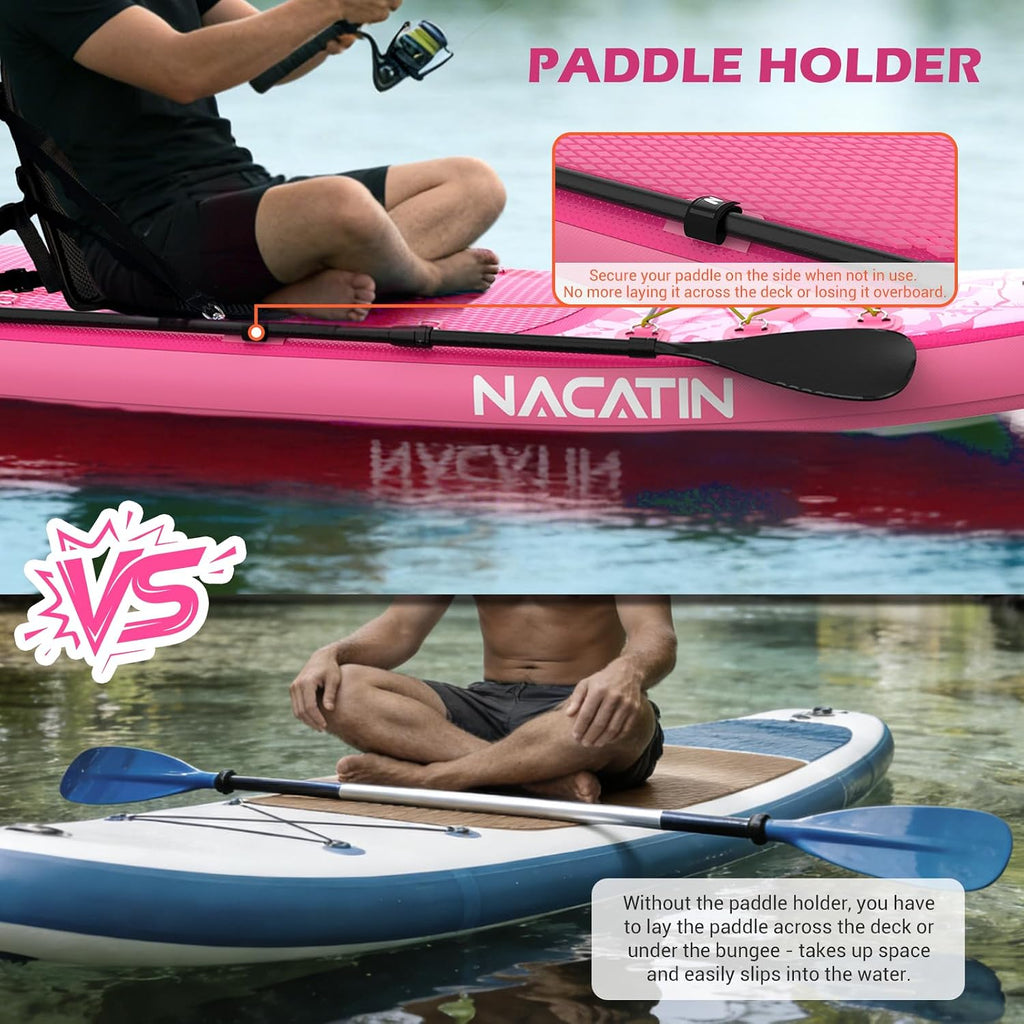 NACATIN Inflatable Stand Up Paddle Board,10'6'Upgrade Version Blow Up Paddle Boards for Adults with Premium SUP Accessories& Backpack,Adjustable Paddle,Camera Mount,Hand Pump, for Lake, River, Yoga