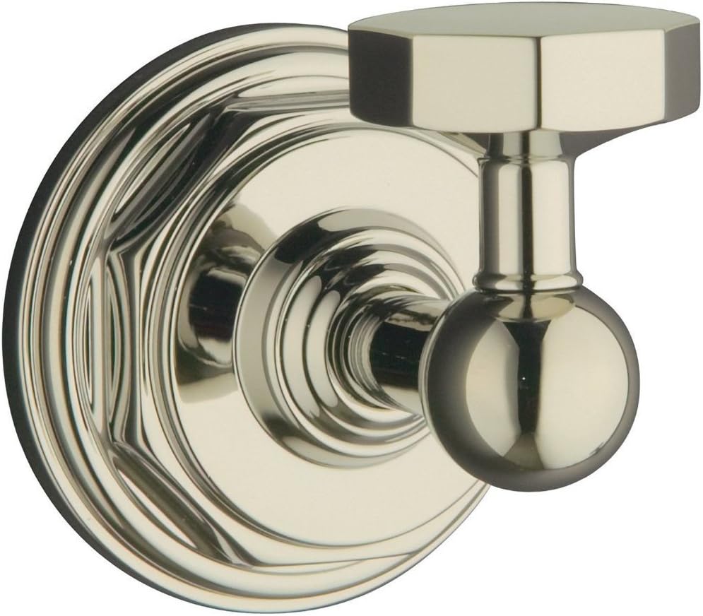 KOHLER K-13113-SN Pinstripe Robe Hook, Vibrant Polished Nickel