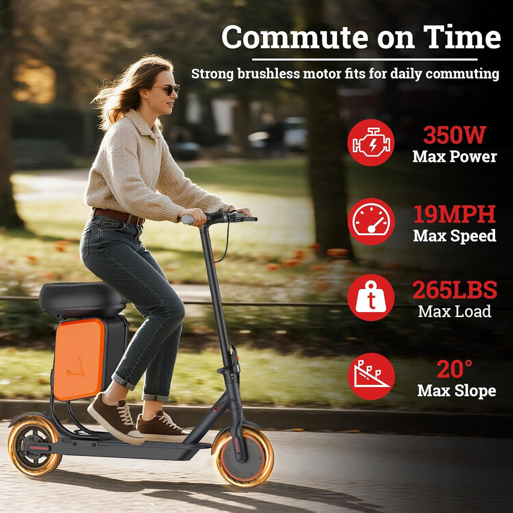Qlaway 8.5' E Scooter for Adults 19/22 MPH 350/500W Motor 187.2/288.6/441WH Battery, Motorized Scooter Up to 22 Miles Range, Foldable Bearing 265 LBS/APP Control