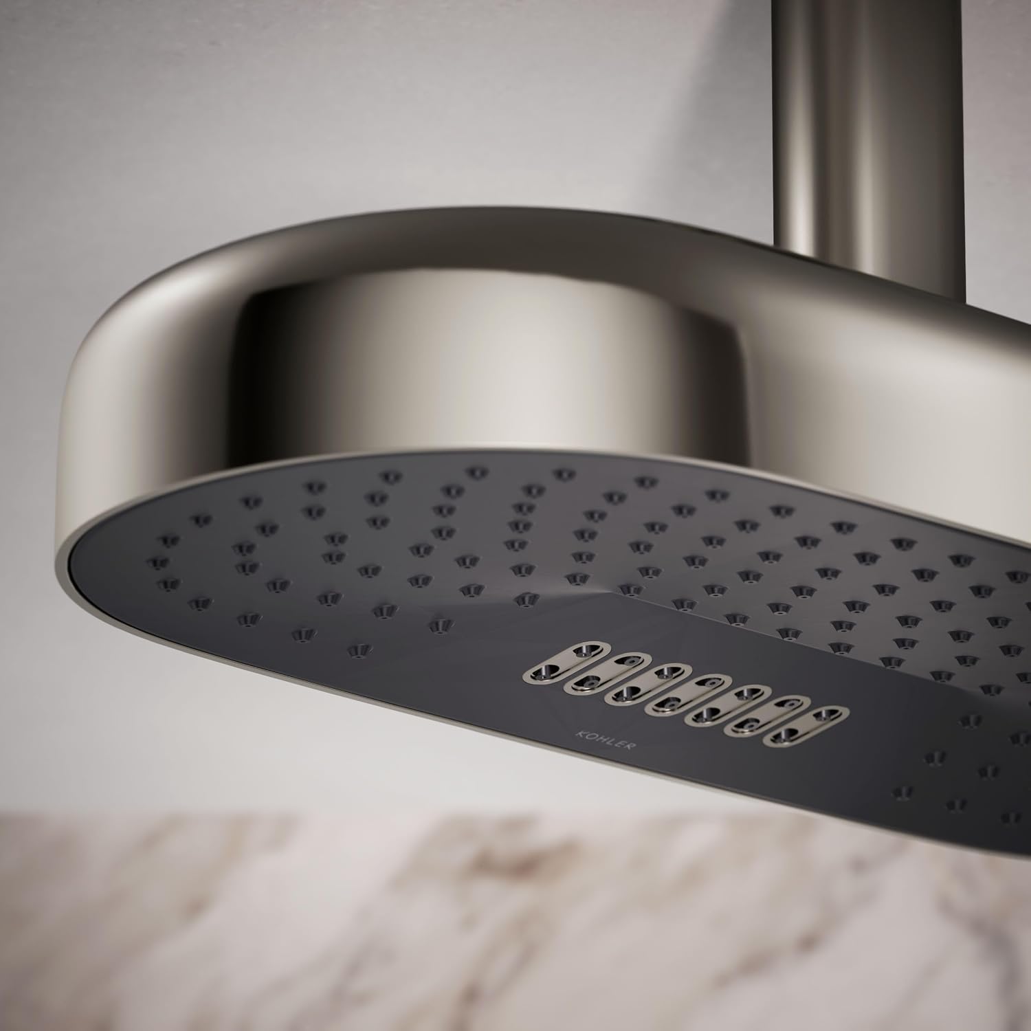 Kohler 26297-SN Statement® Oblong 18' two-function rainhead, 2.5 gpm, Vibrant Polished Nickel