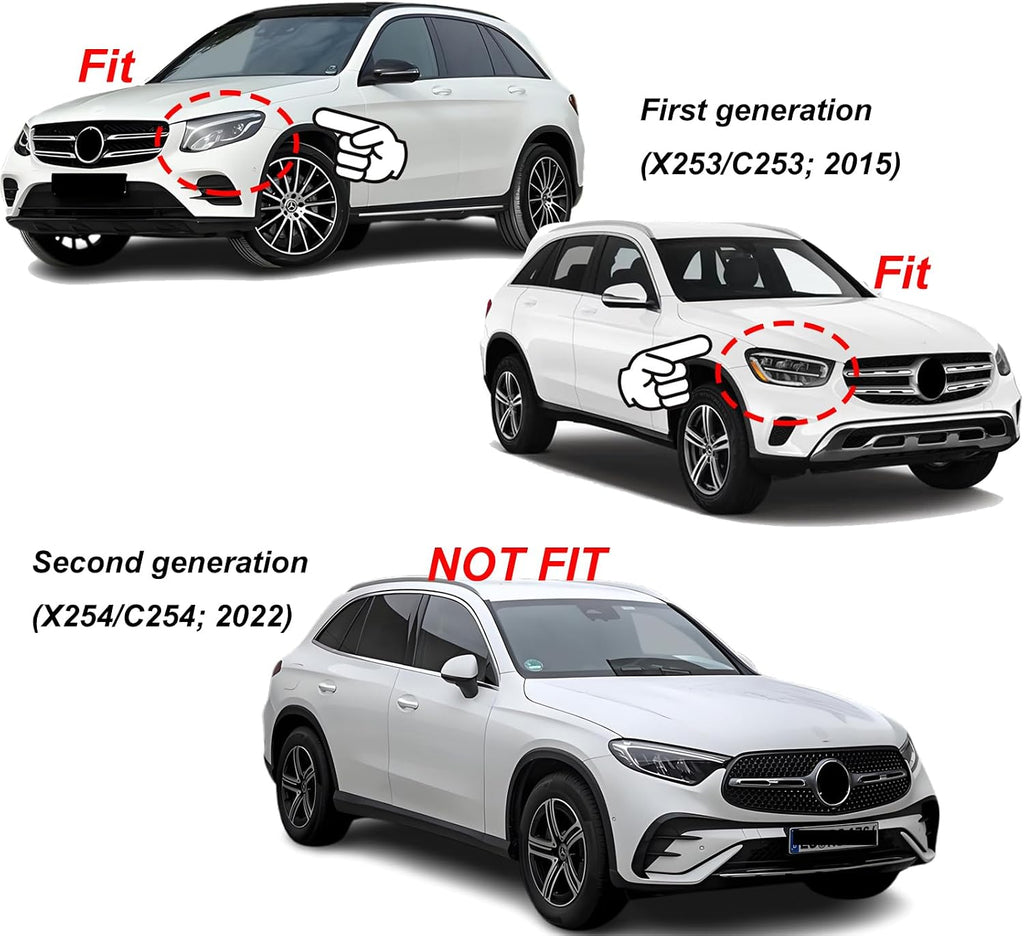Running Boards Nerf Bars Side Step Compatible with 2016 2017 2018 2019 2020 2021 Mercedes GLC300 GLC350e X253, Black