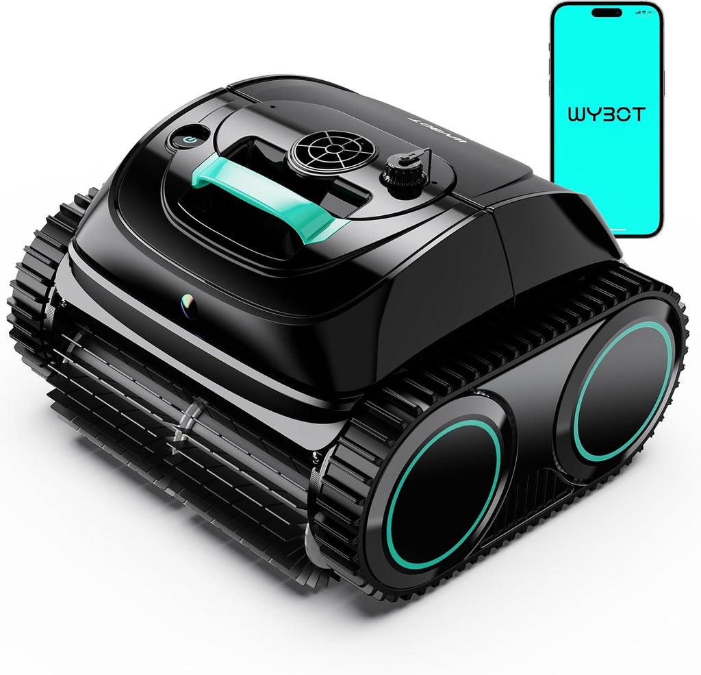 WYBOT C1 Cordless Robotic Pool Vacuum for Inground Pools, Above Ground Pool Cleaner 4-in-1 Wall & Waterline Cleaning Up to 1,614sq.ft, 150mins Smart Navigation, App Support (Forest Green & Black)