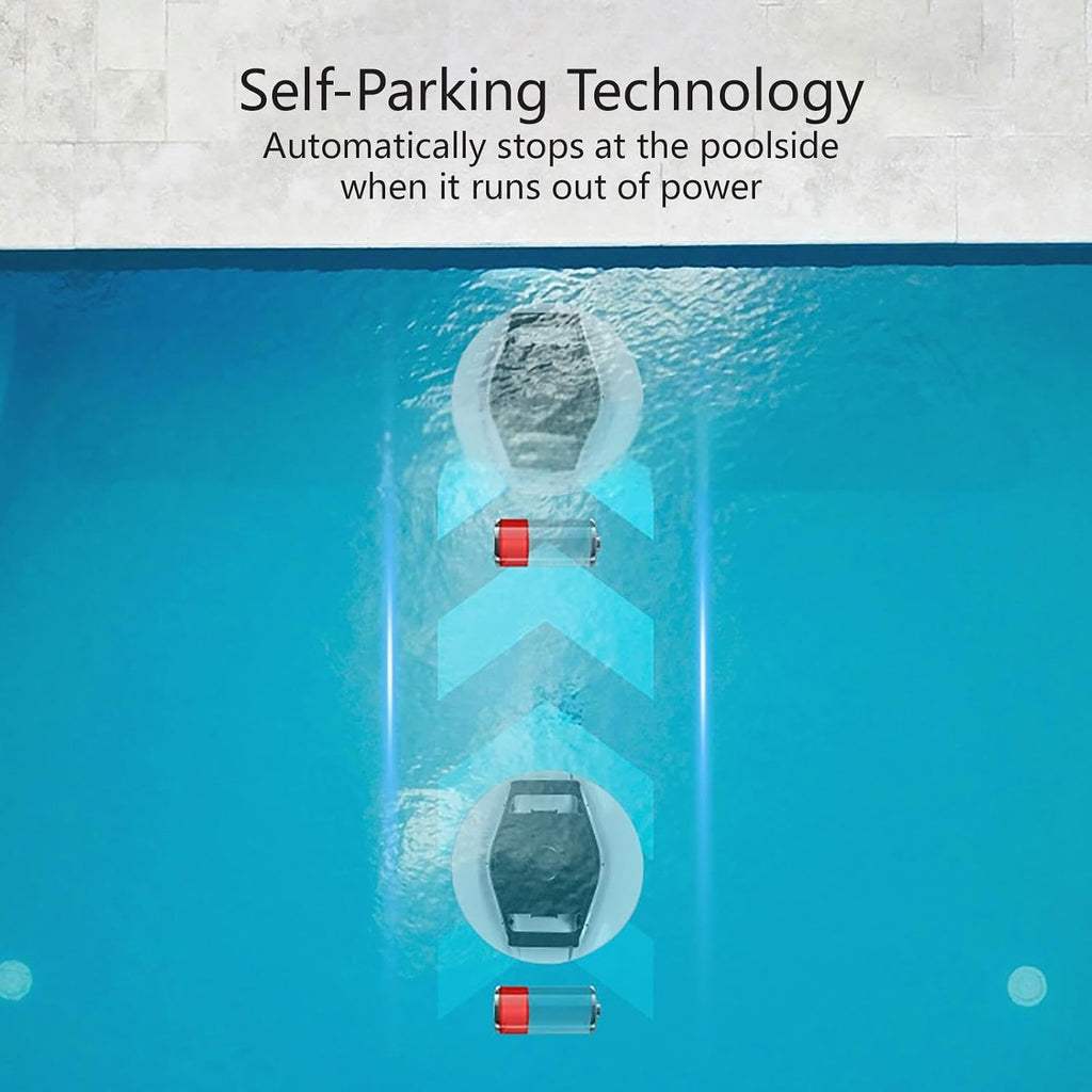 Pool Surface Skimmer Cleaner, Automatic Pool Vacuum Robot, Cordless Pool Vacuum for Inground Pools, Superior Power and Smart Navigation