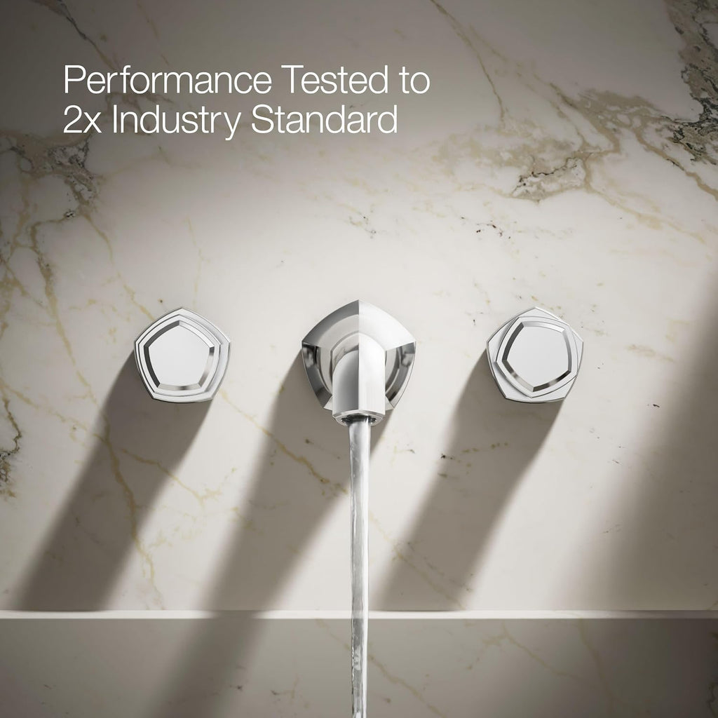 KOHLER K-T27013-9-CP Occasion Wall-Mount Bathroom Sink Faucet Knob Handle Trim, 1.2 GPM, Premium Durable Metal, Polished Chrome