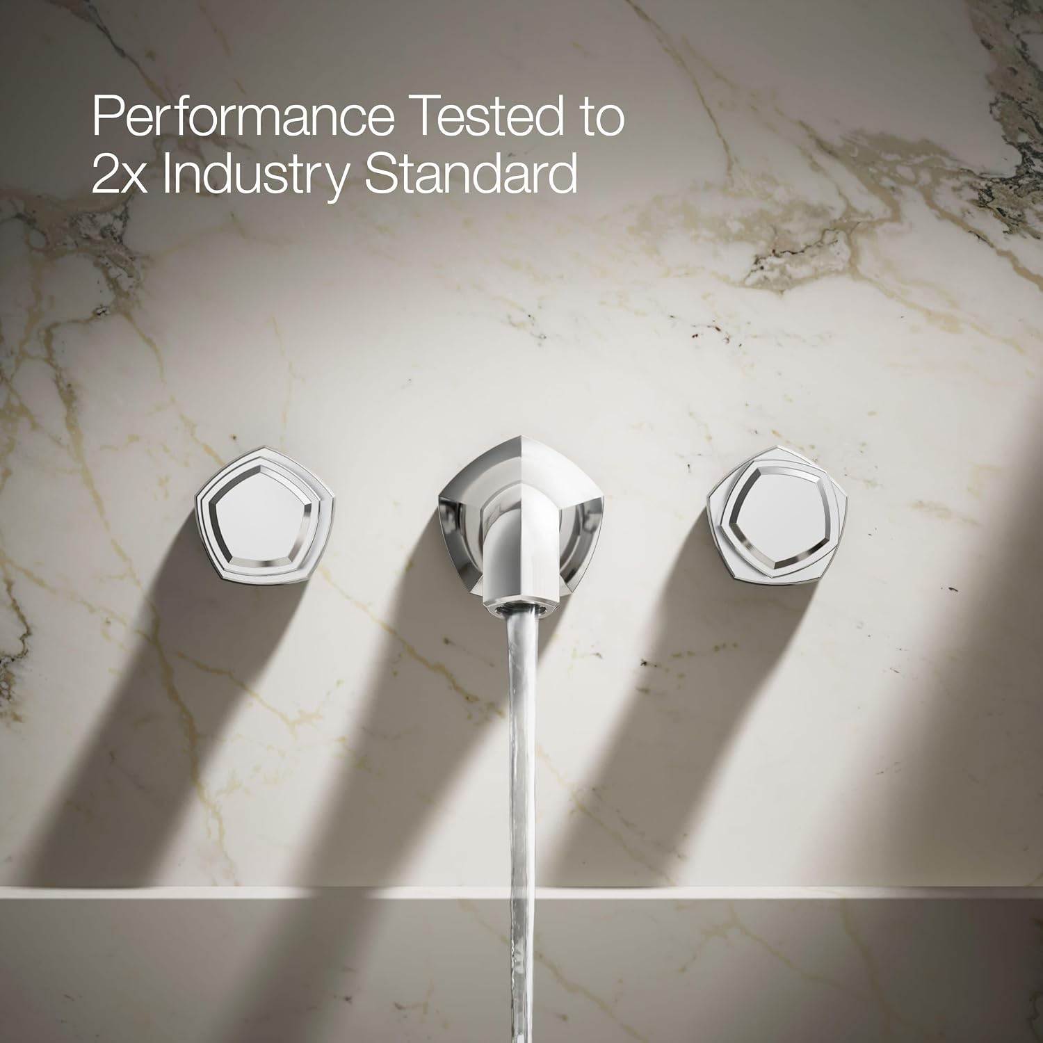 KOHLER K-T27013-9-CP Occasion Wall-Mount Bathroom Sink Faucet Knob Handle Trim, 1.2 GPM, Premium Durable Metal, Polished Chrome