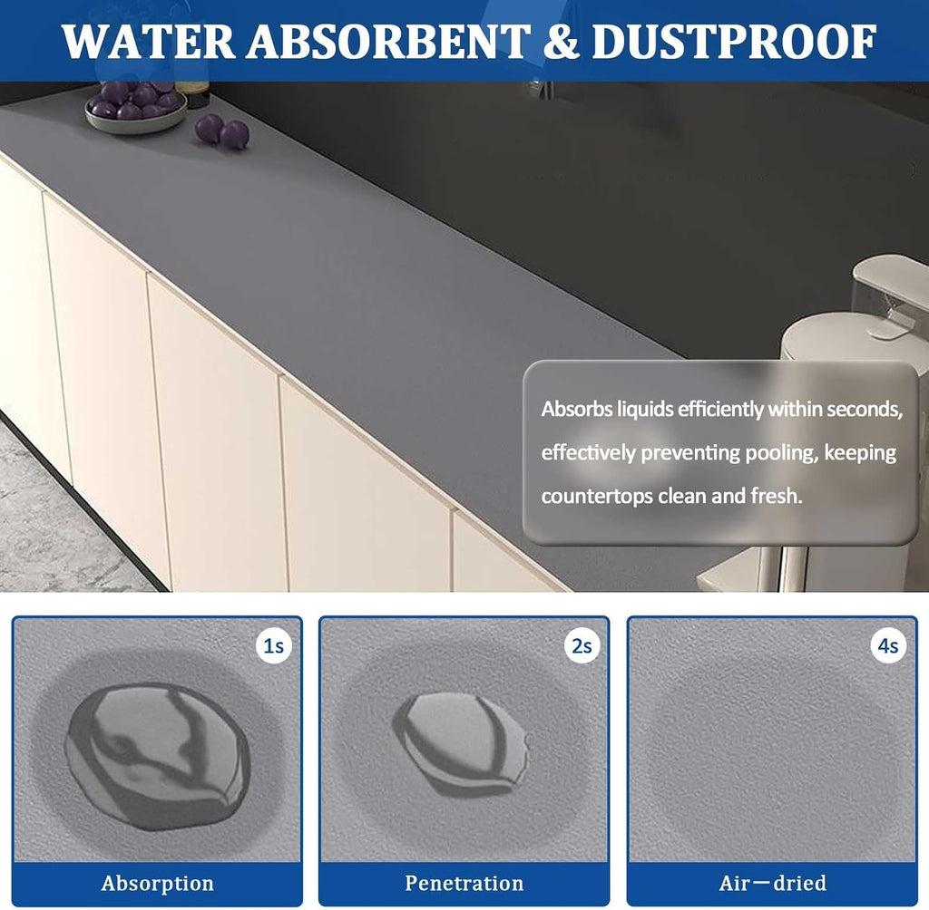 Drsyffsup Diatomaceous Earth Mat for Windowsill, 10x200cm 15x180cm 20x160cm Super Absorbent Rubber Backed Non-Slip Window Sill Mats, Easy to Clean(27x59in/70x150cm)