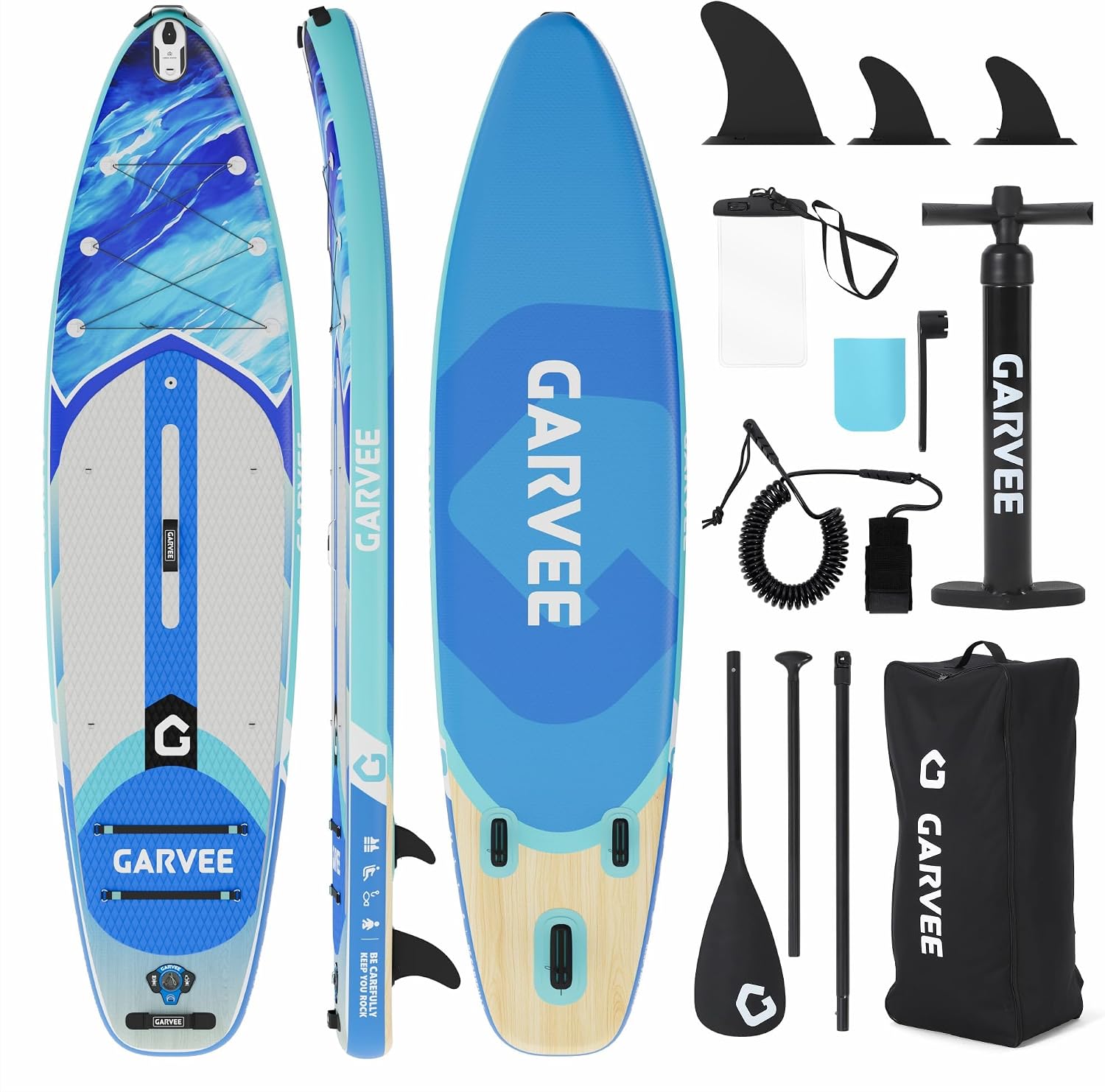 GarveeLife Inflatable Paddle Board,10.6/11FT Inflatable Stand Up Paddle Board with Premium SUP Paddleboard Accessories, Wide Stable Design, Non-Slip Comfort Deck for All Skill Level