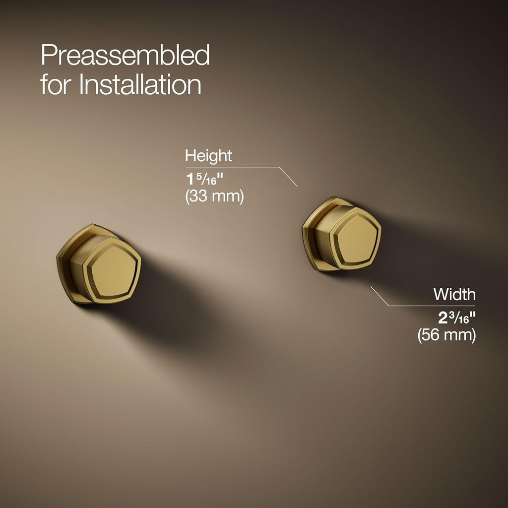 KOHLER T27013-9-2MB Occasion Wall-Mount Bathroom Sink Faucet Knob Handle Trim in Vibrant Brushed Moderne Brass