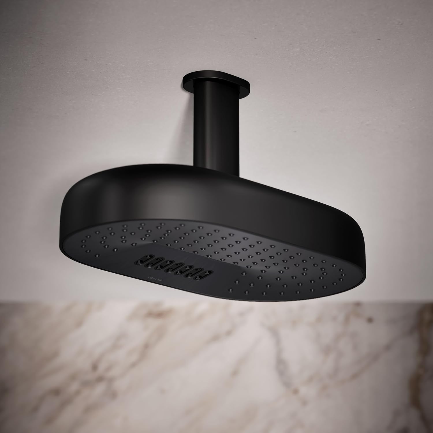Kohler 26295-BL Statement® Oblong 14' two-function rainhead, 2.5 gpm, Matte Black