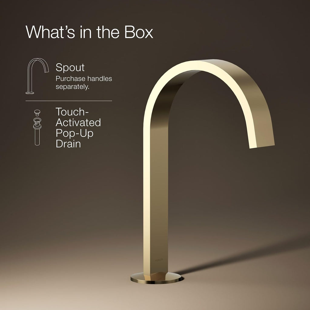 Kohler 77968-AF Components® Bathroom Sink Faucet spout with Ribbon Design, 1.2 gpm, Vibrant French Gold