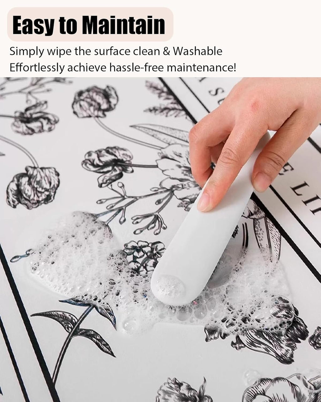 Vibeo Simple Print Bay Window Long Cover Mat, Decorative Absorbent Sill Pad with Non-Slip Backing, 4 mm Thicken Trimmable Window Seat Dustproof Liner(Style A,80x14in(203x36cm))