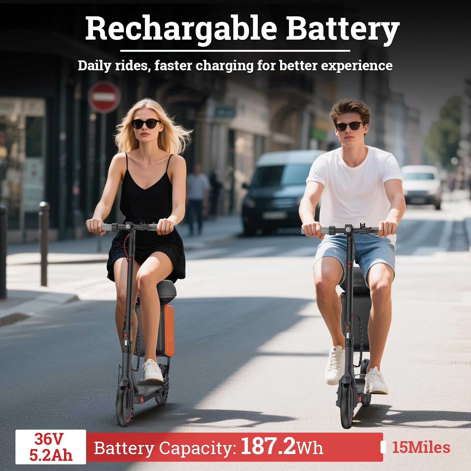 Qlaway 8.5' E Scooter for Adults 19/22 MPH 350/500W Motor 187.2/288.6/441WH Battery, Motorized Scooter Up to 22 Miles Range, Foldable Bearing 265 LBS/APP Control