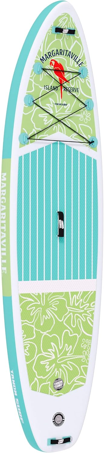 TANDM Surf Margaritaville 10'6 x 33in, Inflatable Stand-Up Paddle Board, High Traction with Cargo Bungee - SUP with Adjustable Paddle, Carrying Case, Pump and Accessories Included
