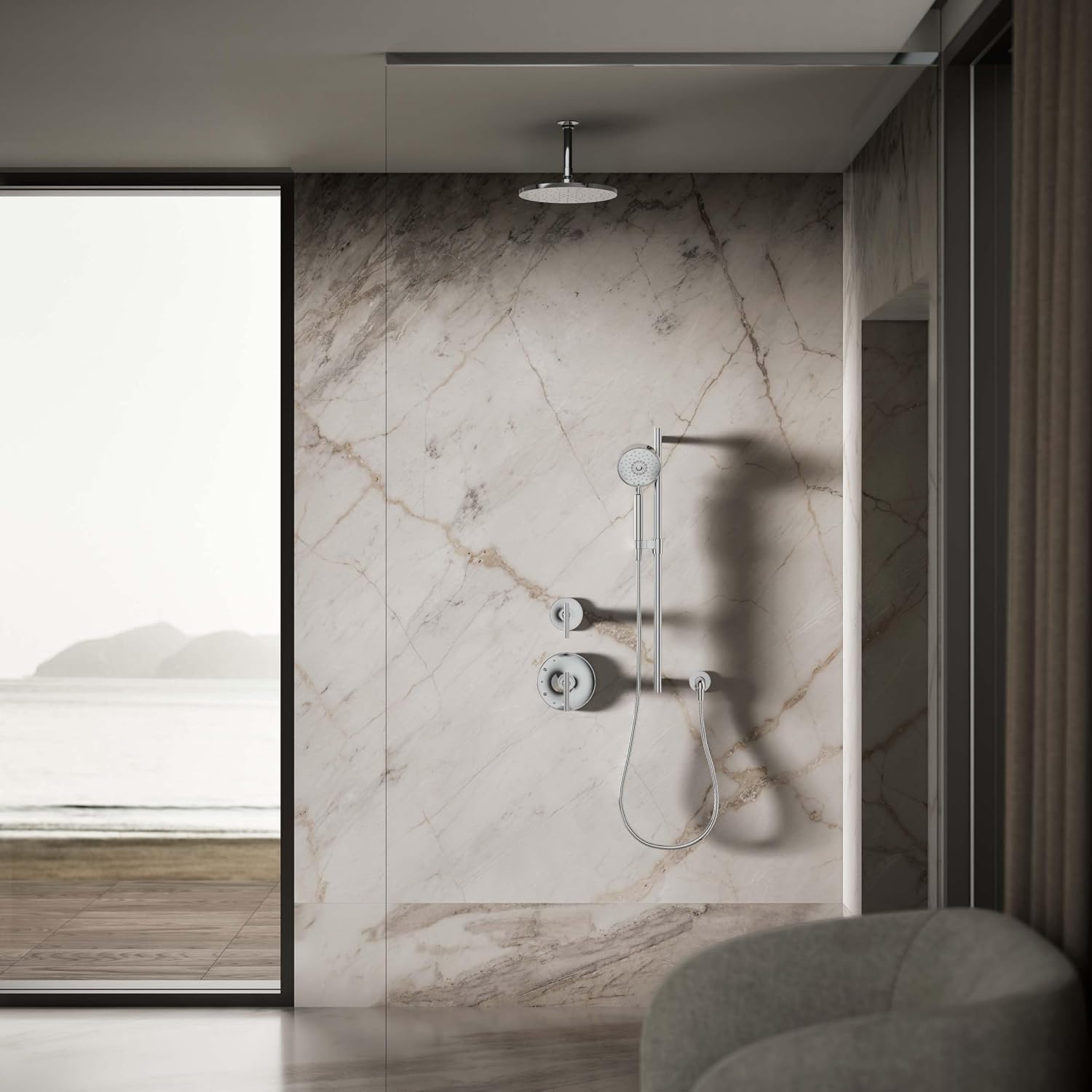 Kohler 13689-G-CP Contemporary Round 10' single-function rainhead, 1.75 gpm, Polished Chrome