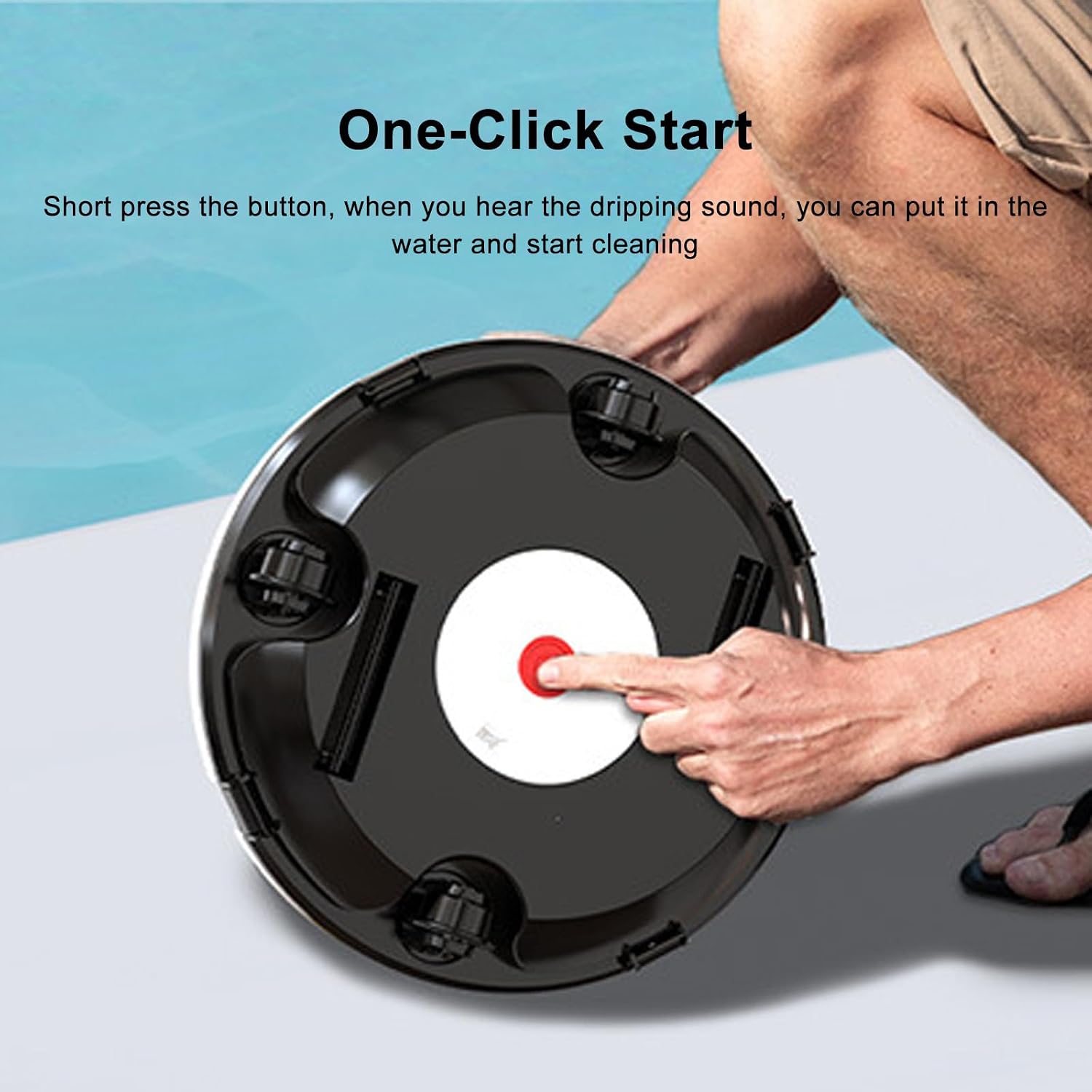 Professional Automatic Pool Cleaning Machine, Cordless Pool Vacuum Robot, with Dual Motor, 5200mAh Battery Self-Parking