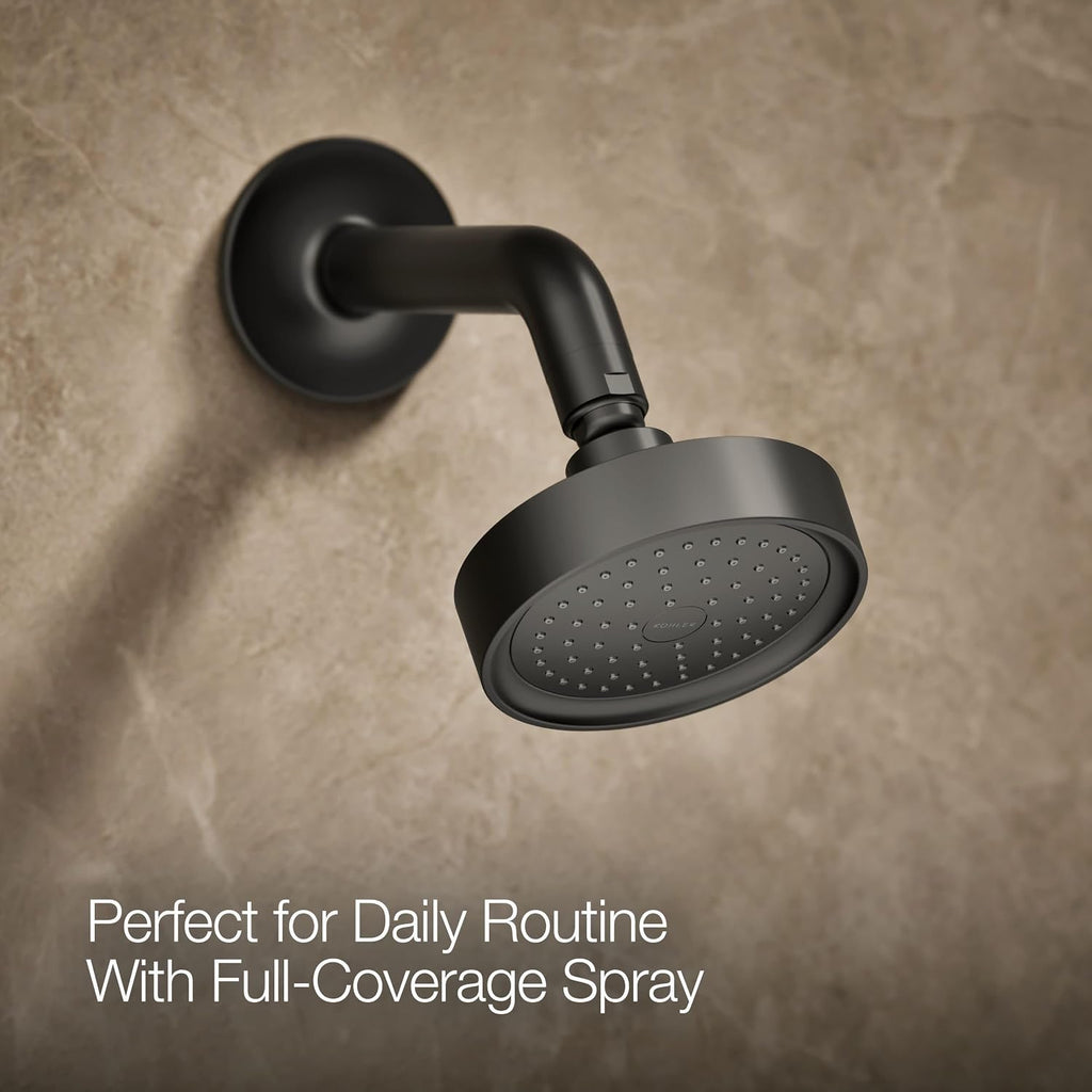 KOHLER K-TS14422-4-BL Purist Rite-Temp Shower Faucet Trim Kit with Lever Handle, Showerhead and Trim Set, 2.5 GPM, Matte Black