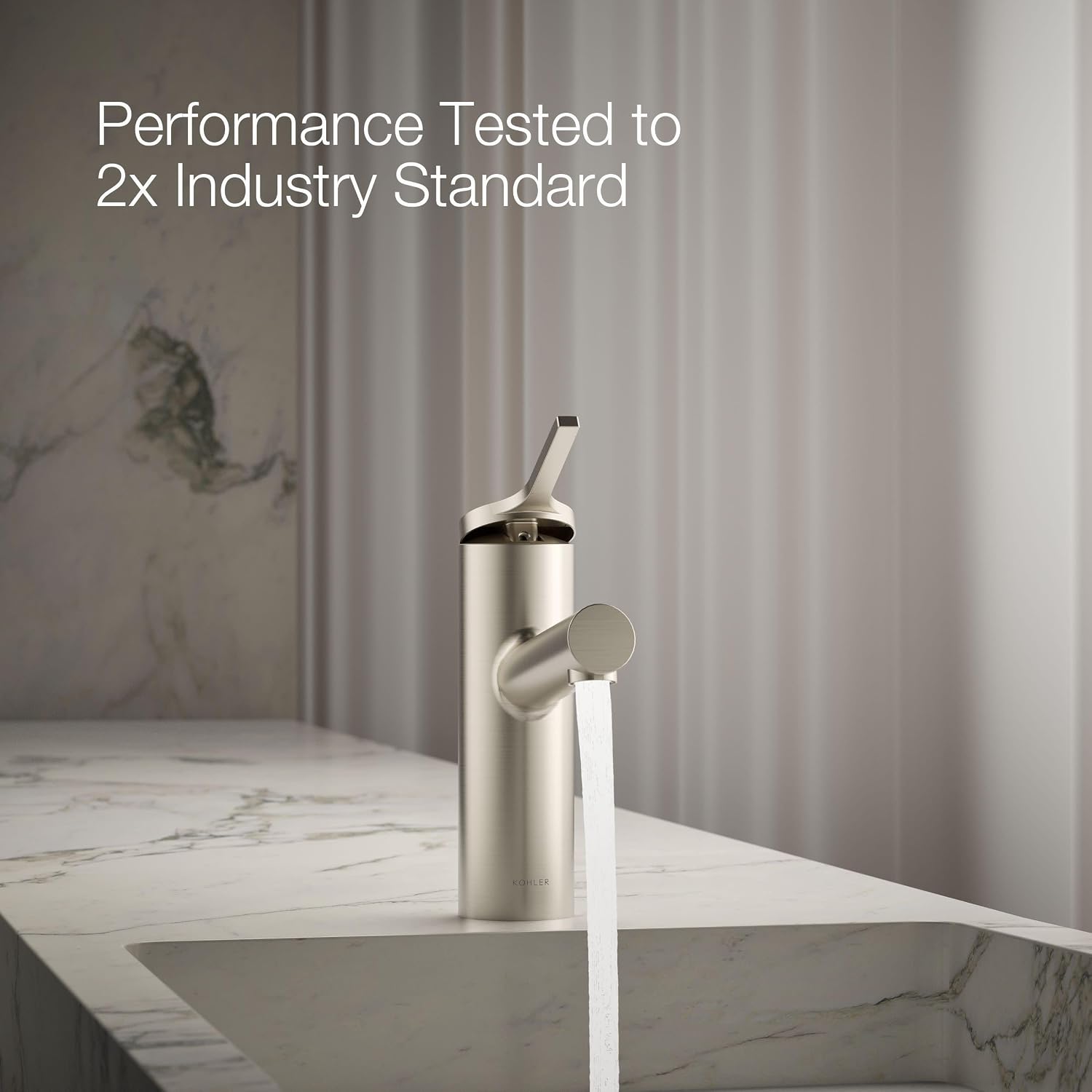 KOHLER K-35048-4N-BN Elate® Single-Handle Bathroom Sink Faucet, Single-Handle Bathroom Sink Faucets, 0.5 GPM, Vibrant Brushed Nickel