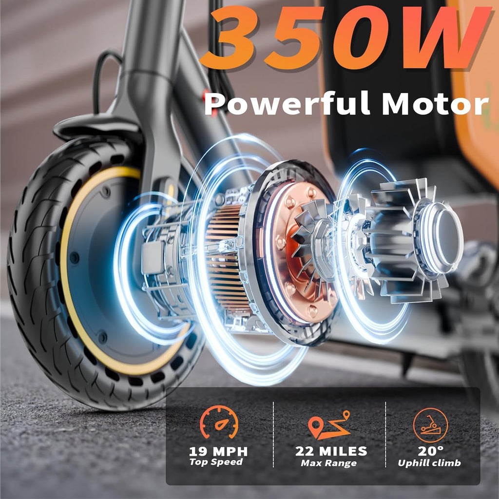 Qlaway 8.5' E Scooter for Adults 19/22 MPH 350/500W Motor 187.2/288.6/441WH Battery, Motorized Scooter Up to 22 Miles Range, Foldable Bearing 265 LBS/APP Control