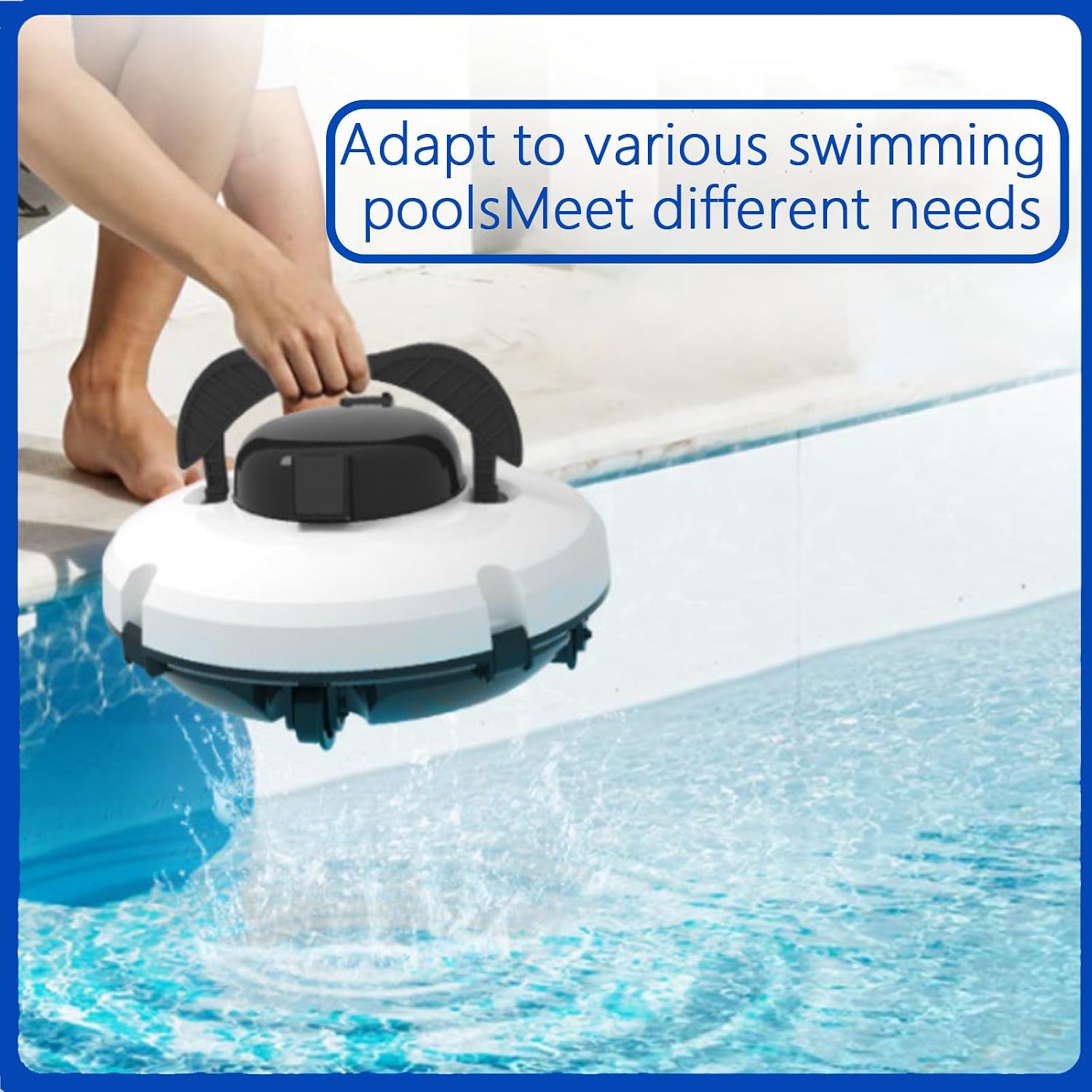 Automatic Pool Cleaners, Cordless Pool Cleaning Robot with Battery, Pool Vacuum, Fully Pool Vacuum Cleaner, Pool Vacuum Robot,180μm Fine Filter, Self-Parking