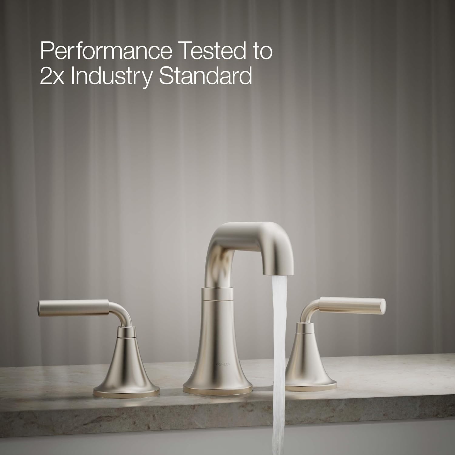 Kohler T27417-4-BN Tone™ Deck-Mount Bath Faucet Trim, Vibrant Brushed Nickel