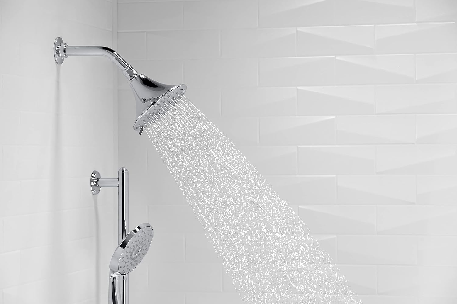 KOHLER 22169-G-AF Forte Multifunction Showerhead, Wall-Mount, 3 Spray Settings, 1.75 GPM, Vibrant French Gold