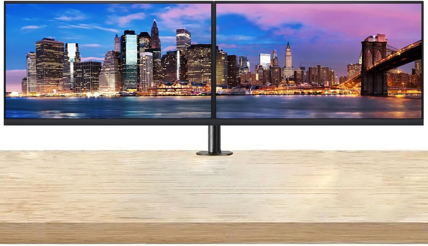 Dell P3223DE 32-inch 1440P Quad HD 2K LCD Monitor, 2-Pack Low Blue Light, Full Dock, Daisy Chain, IPS, HDMI, DisplayPort, USB Hub, USB-C, Ethernet and Desk Mount Dual Monitor Stand (Renewed)