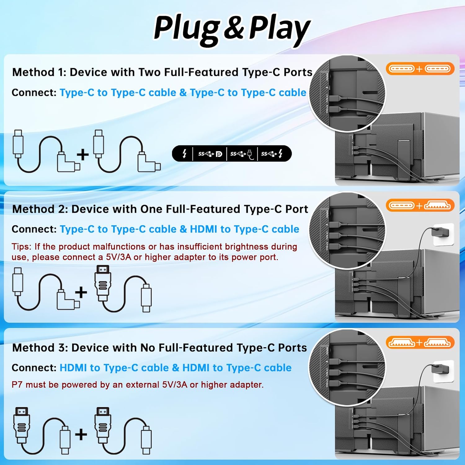 Teamgee Laptop Screen Extender, 15.6' Ultra-Slim FHD Portable Monitor, Plug & Play Triple Laptop Monitor Extender for Travel, Work, and Gaming, Compatible for Mac/Windows/Android/Dex