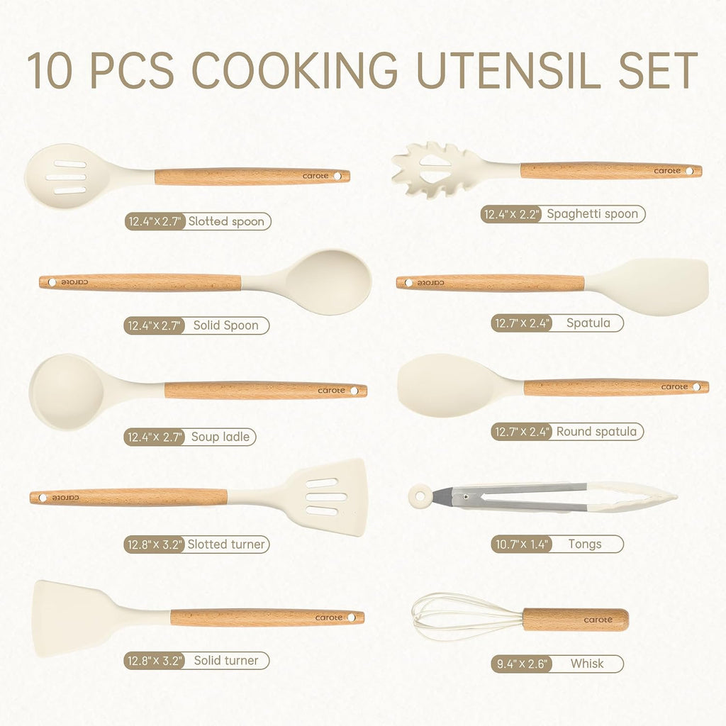 CAROTE 31Pcs Cookware Utensil Set, Pots and Pans Set, Silicone Cooking Utensils Set