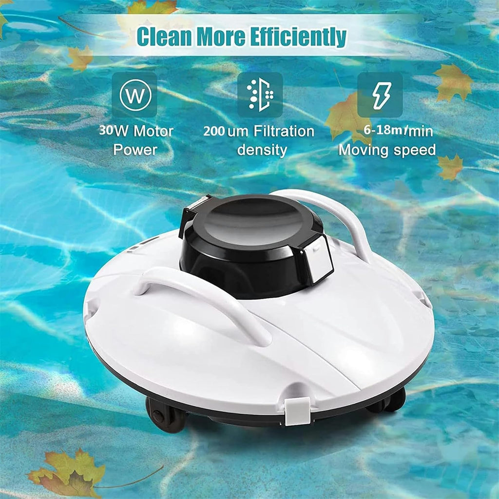 Swimming Pool Cleaner Robot, Cordless Pool Cleaner, Pool Vacuum Cleaner for Above Ground Pool & Inground Swimming Pool, 120 Mins Runtime