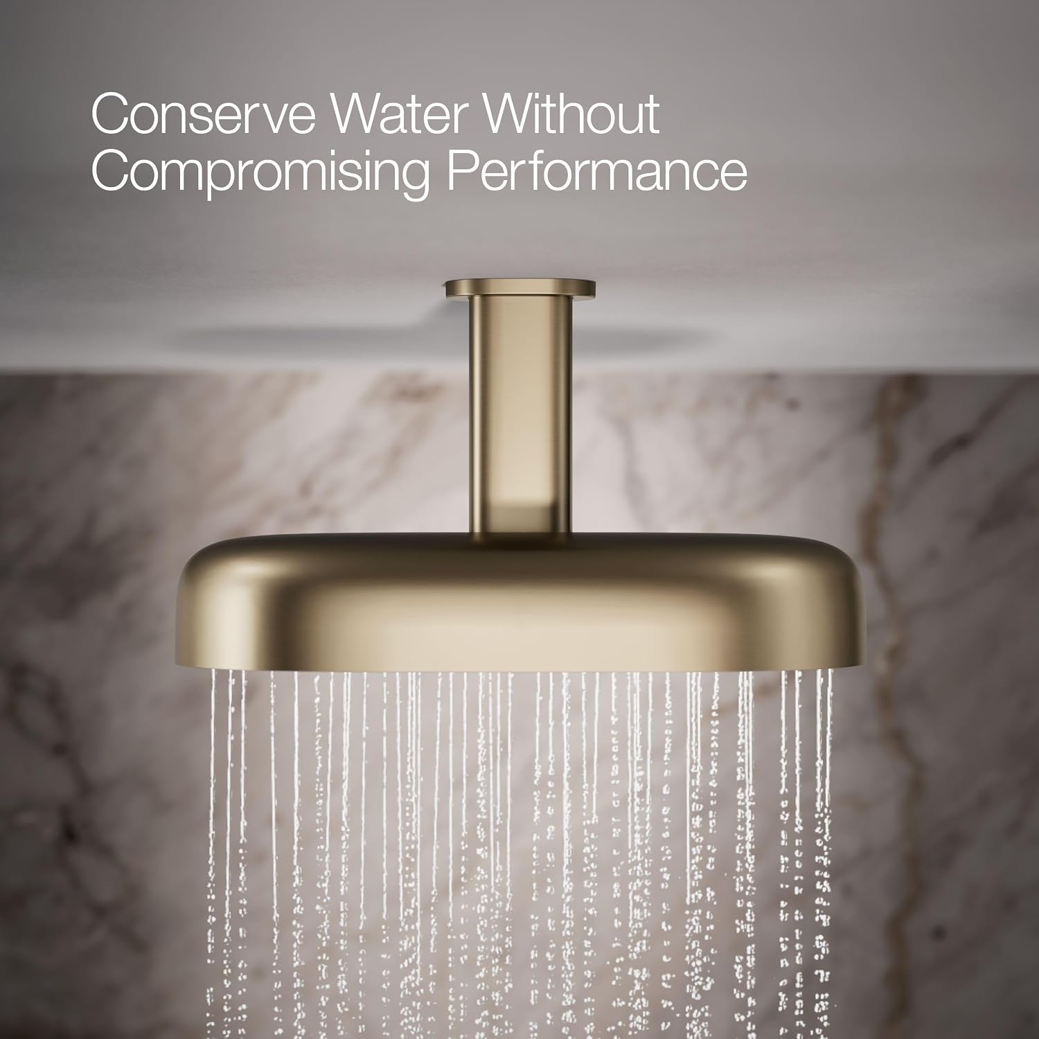 Kohler 26295-BV Statement® Oblong 14' two-function rainhead, 2.5 gpm, Vibrant Brushed Bronze