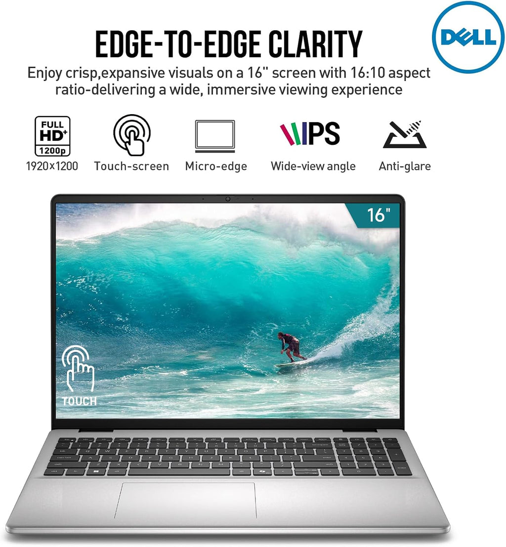 2026 Dell 16 Touchscreen Laptop Computer, 16' FHD+ Touch Screen Business Laptop, Windows 11 Pro, Intel Core 5 (10-Cores, Beat i7-1355U), 16GB DDR5 1TB SSD, Backlit 10-Key, Wi-Fi 6E, Copilot Key