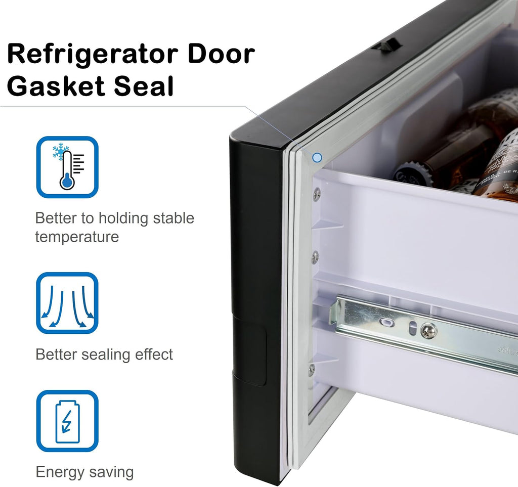 RV Car Protable Refrigerator 12V 24V 34 Quart 32L Drawer Freezer for Truck Van RV Camper SUV Boat Travel Camping Road Trips Tailgating -4℉~50℉