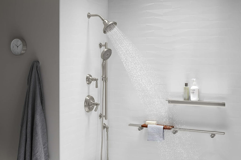 KOHLER 22178-BN Purist 2.5¬†gpm¬†Multifunction Hand Shower Kit with¬†Katalyst¬†Air-Induction Technology, Vibrant Brushed Nickel