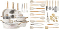 CAROTE 43pcs Cookware Utensil Set, Nonstick Cookware Sets, 446°F Heat Resistant Kitchen Utensils Gadgets Set