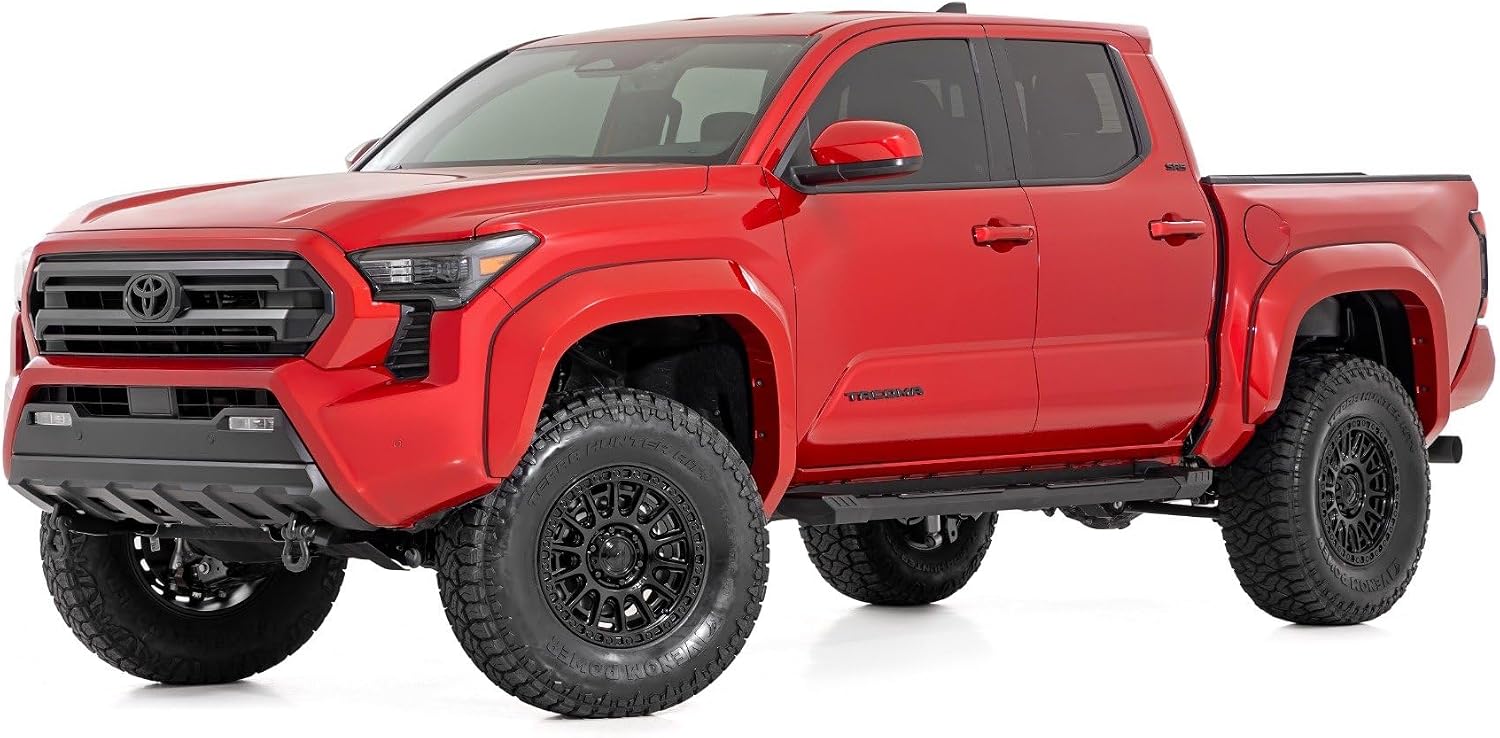 Rough Country HD2 Aluminum Running Boards for Toyota Tacoma (2024-2025) Double Cab - 5' Wide Non-Slip Step, Easy Bolt-on Install