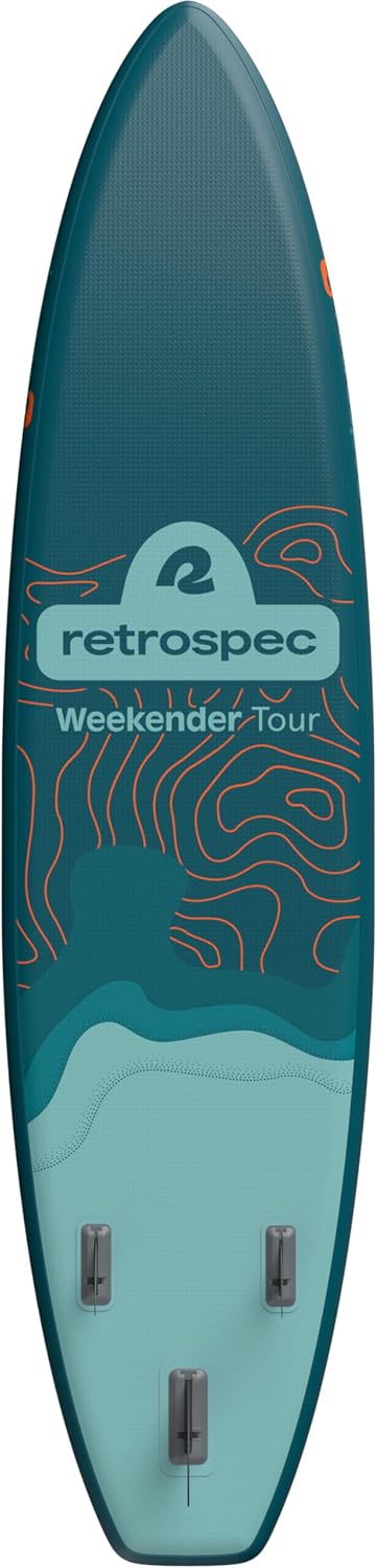 Retrospec Weekender Tour 11'6 Inflatable Paddle Board - Lightweight Touring SUP with Paddle, Pump & Accessories - Stable, Puncture-Resistant Design with No-Slip Deck & Storage Bungees
