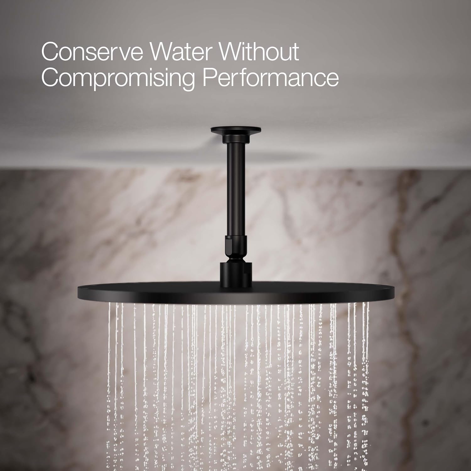 Kohler 13691-BL Contemporary Round 14' single-function rainhead, 2.5 gpm, Matte Black