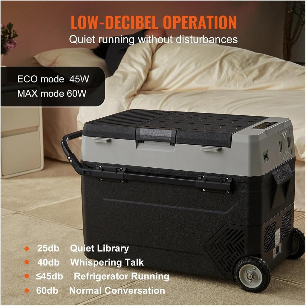38L/53L Portable Car Refrigerator Freezer Electric Mini Fridge Ice Box With Wheels Compressor For Camping Outdoor Car(53L)