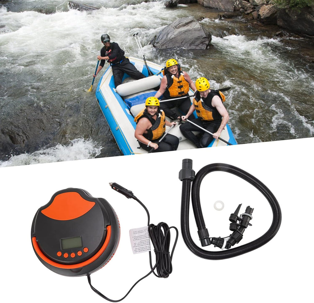 12V Vehicle Electric Air Pump, High Pressure Inflatable Pump for Paddle Board, Surfboard, Rubber Boat - Preset Pressure System, LED Display, Portable Design for Outdoor Use