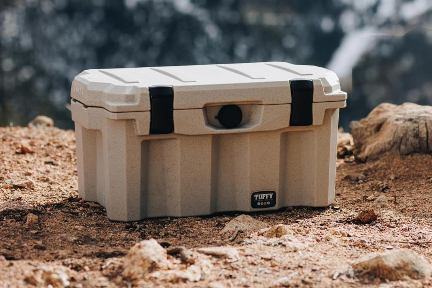Tuffy 75 Locking Dry Box – Rugged Waterproof Storage with 4-Digit Combo Lock, Stackable All-Weather Case for Tools, Gear, MOLLE Panels, Vehicle, or Outdoor Use - Gray Granite