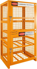 Sidasu Propane Tank Storage Cage for 8 Cylinders-31.5'x30'x67', Lockable Outdoor Storage Box with Split Doors, Heavy Duty Cylinder Storage Cabinet, Yellow Powder Coated,Fits 3,5,11,20,30,33lb Tanks