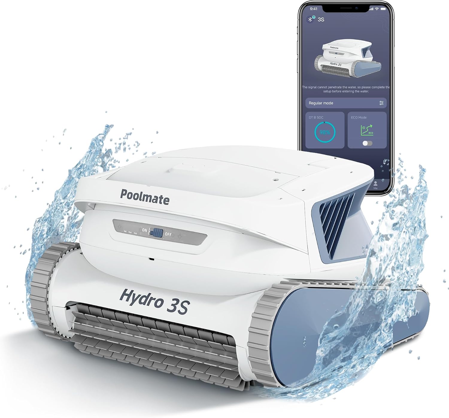 Chasing Hydro 3S Pool Vacuum for Inground Pools, Cordless Pool Cleaner 300 Mins Runtime for Above Ground Pools, Smart Navigation S-Path, 4.1L Filter Basket, Auto Waterline/Wall Cleaning