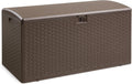 Amazon Basics Outdoor Storage Deck Box, Lockable, Weather-Resistant, 99 Gallon, Brown, for Patio Cushions, Gardening Tools, Pool Accessories